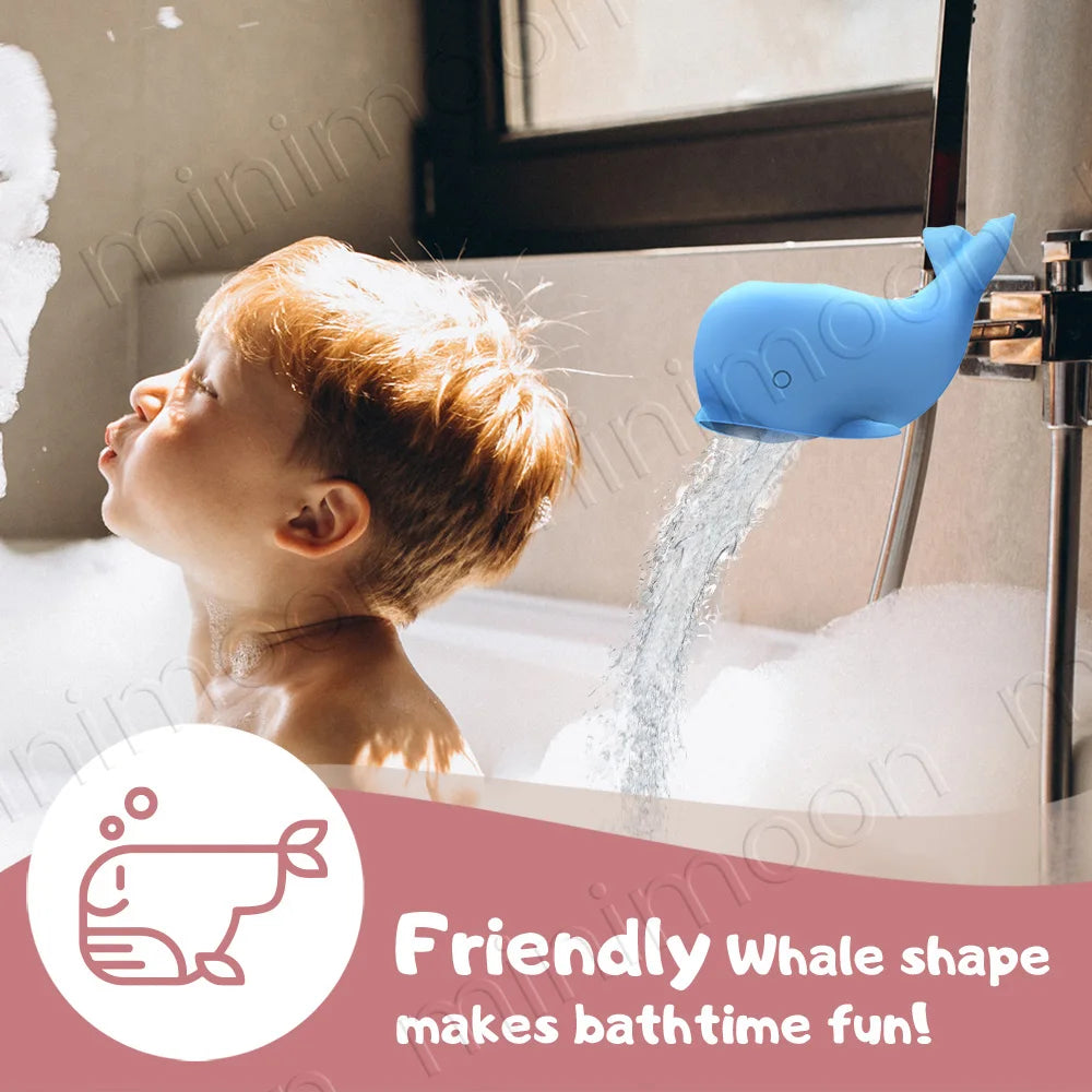 Whale Faucet Cover for Baby Bath Safety, Adjustable Strap with BPA-Free Soft Silicone with , Fun & Protective