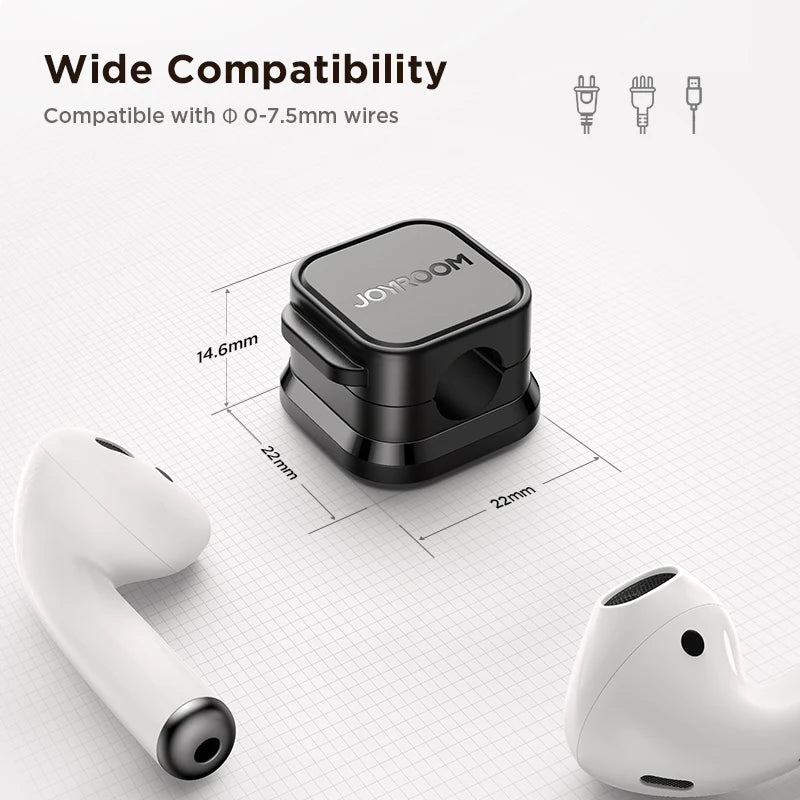 Joyroom Magnetic Cable Clips Cable Smooth Adjustable Cord Holder Cable Management Wire Keeper Under Desk Cable Organizer Holder