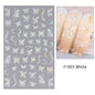 Black and White Love Flowers Line Art 3D Stickers Nail Decals Nail Art Accessories Butterfly Rose Nail Stickers Nail Sliders