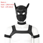 Large Size Puppy Cosplay Neoprene Fetish Hood Mask Kit with Chest Strap Collar Armband Sex Costumes for Bdsm Slave Role Play