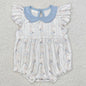 New Fashion Baby Infant Girls Rompers Bow Pink Flutter Sleeve Rompers Boutique Toddler Girls Bubble Rompers Onesie Wholesale Hot
