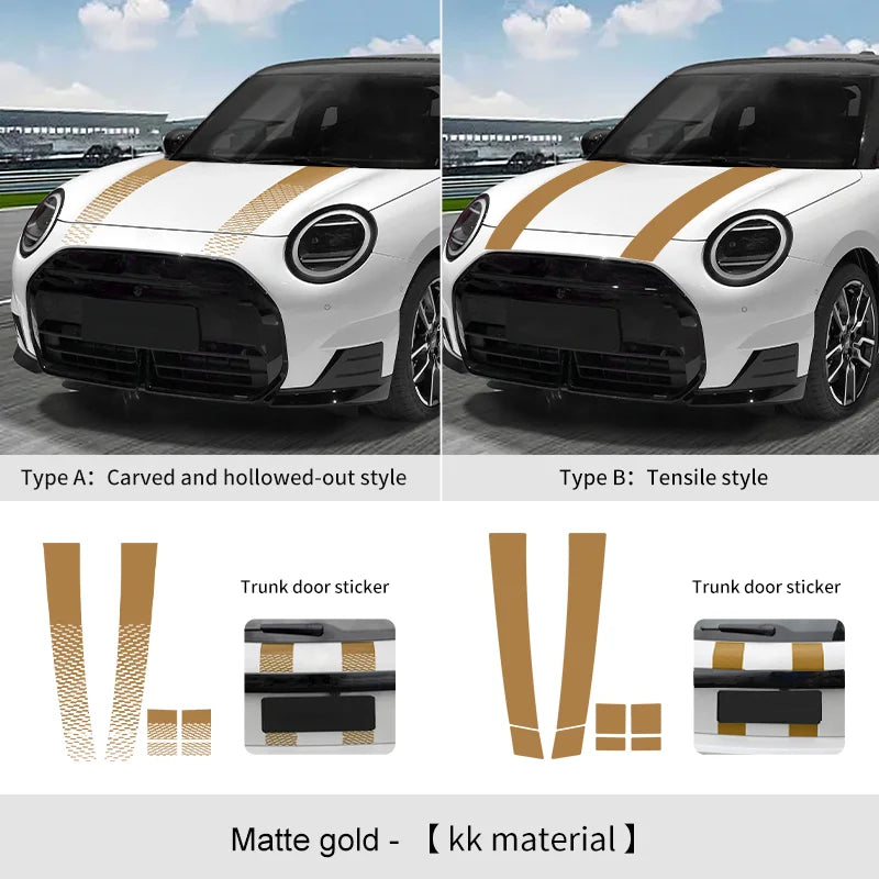 Car Engine Hood Vinyl Trunk Decal Stickers For Mini Cooper F56 F60 F55 F54 R56 R60 F65 F66 U25 J01 Countryman Car Accessories
