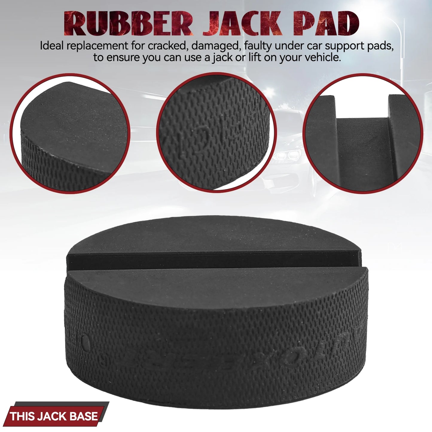 10mm Slot Rubber Jack Pad Support Pinch Weld Jacking Floor Frame Rail Adapter Car Removal Repair Tool Lift Standard Jacking