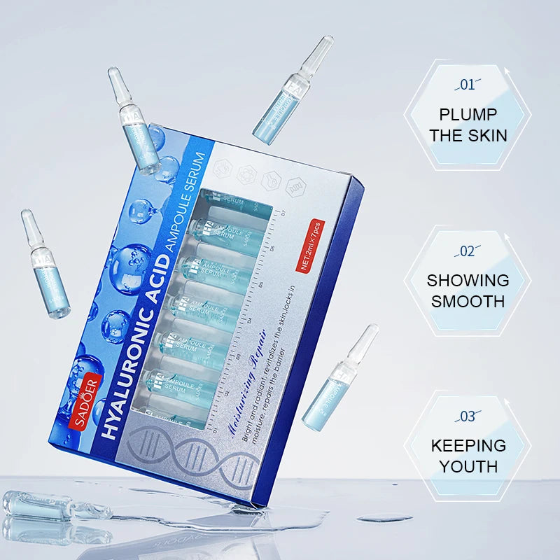 Hyaluronic Acid Ampoule Essence Ampoule, Hyloranic Acid Essence Moisturizing Essence Ampoule Set (2ml x7Pieces)