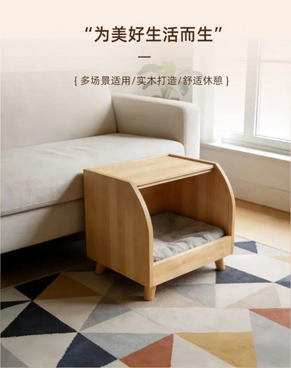 Solid wood kennel cat nest universal sisal feeling dog house small dog dog house cat scratching board pet bed