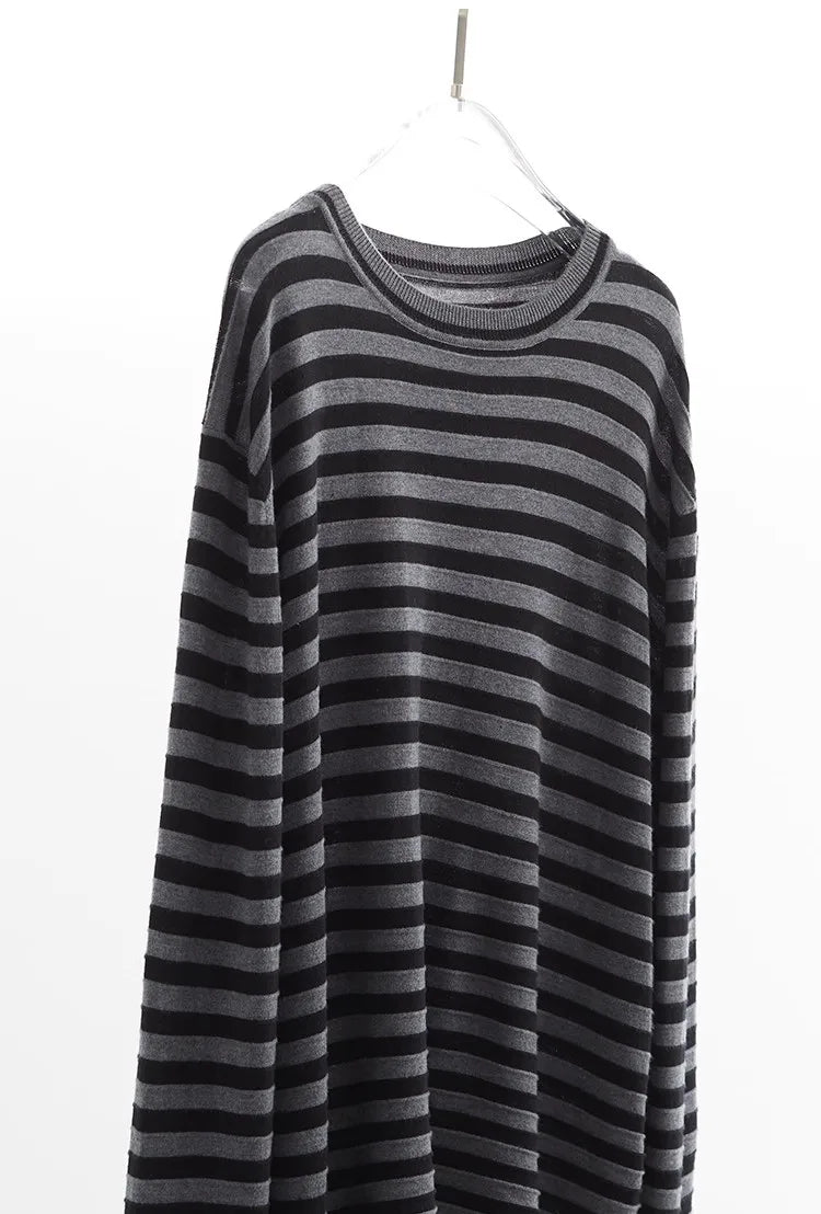 Classic Striped Long Sleeve T-Shirt Casual Versatile Knitted Pullover Top for Women 2026 Spring New Style
