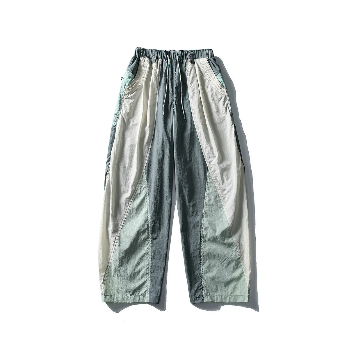 Men Outdoor Lightweight Quick Dry Ultra Loose Casual Splice Wide Leg Techwear Track Cargo Pants Women Streetwear Baggy Trousers