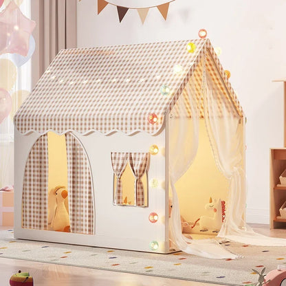 Large Castle Play Tent Foldable Play House Portable Small Playhouse Ideal Home Game Tent for Playroom Backyard Fun Activities