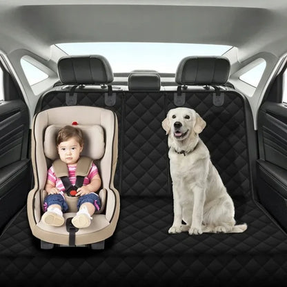 Dog Car Seat Cover, Pet Travel Carrier Mattress, Dog Car Seat Protector with Center Seat Armrest for Car Back Seat Incl Side Protection, Dog Car Blanket, Back Seat Protection