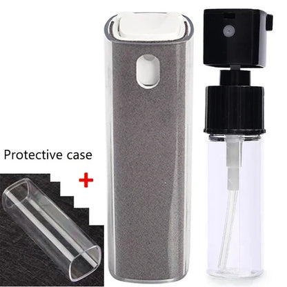 2-IN-1 Screen Dust Removal Microfiber Cloth Wipe Spray Bottle Set Laptop Tablet Mobile Phone Cleaning Tools Portable Cleaner