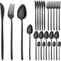 24pcs Christmas Dinnerware Set Stainless Steel Cutlery Set Gold Western Tableware Fork Knife Spoon Flatware Set Silverware Set