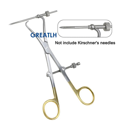 GREATLH Orthopedic Bone Reduction Forceps with Drill Guide Autoclavable Orthopedic Veterinary Instruments Stainless Steel