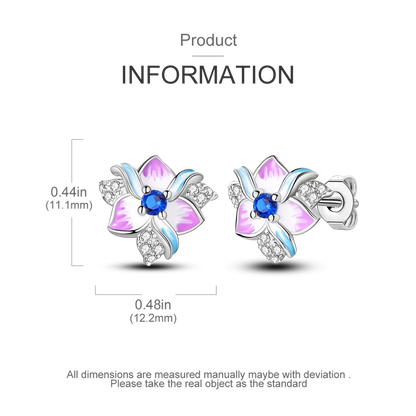 925 Sterling Silver Earrings Jewelry Hoop Flower Ear Studs Campanula Sparkling Pave Earring Wedding Gift For Women Anniversary
