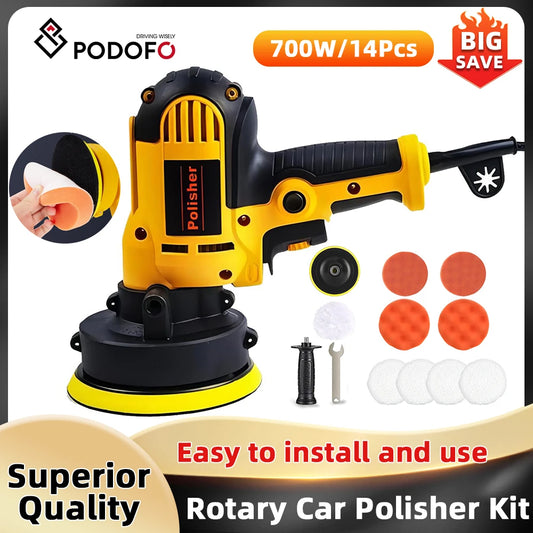 Podofo Car Polisher 0-3600 RPM 700W Electric Polishing Tool Variable Speed Car Polishing Machine for Car Waxing Sealant Coating