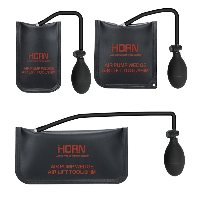 Air Wedge Bag, 3 Piece Strong Commercial Grade Air Bag Pump Professional Leveling Kit Alignment Tool Inflatable Shim Bag