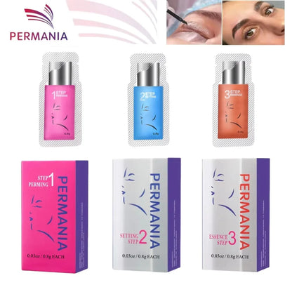 PERMANIA Korea 10 Pcs/Lot 5-8 Mins Lash Lift Eyelash Perm Kit Sachet Number #1#2#3 Setting Lotion Curling Perming Makeup Tool