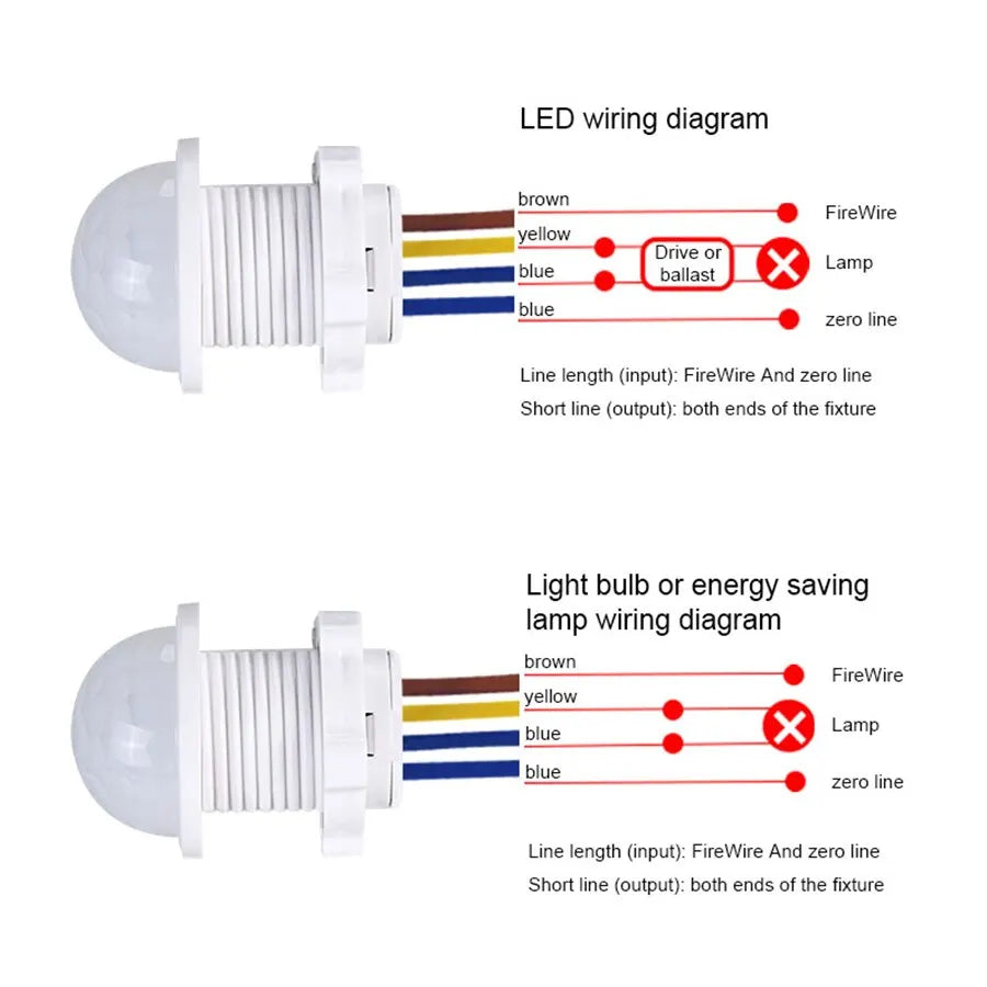 1/2PCS Smart PIR Sensor Detector Switch 110V 220V Human Body Infrared Motion Sensor Indction Auto On Off Light Switches