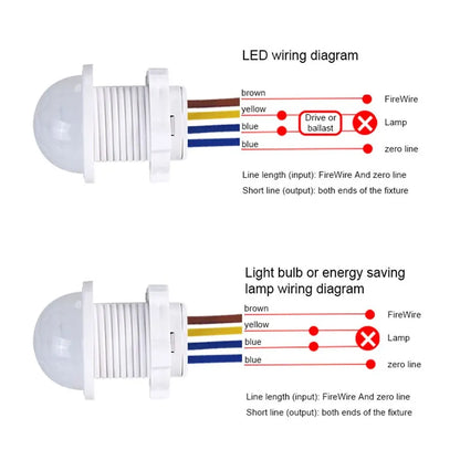 1/2PCS Smart PIR Sensor Detector Switch 110V 220V Human Body Infrared Motion Sensor Indction Auto On Off Light Switches