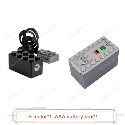 MOC Power Functions M/L/XL Motor Battery Box IR Remote Receiver for RC Car Robot Model Building Blocks Technical Modified Parts