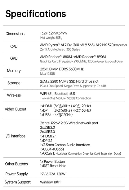 Topton Gaming AI Mini PC OCulink AMD Ryzen AI 9 HX 470 370 365 USB4 2x2.5G LAN 2xNVMe Windows 11 Metal Mini Computer OpenClaw