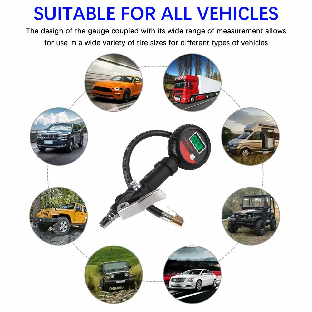 Digital Display Tire Pressure Gauge Auto Accessories High-precision Monitoring Inflation Gun Universal Car Tire Manometro