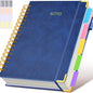 Extra Large Hardcover Spiral Notebook - with Removable Dividers & Tabs, 300 Pages Faux Leather Cover,For School,Office,Planner
