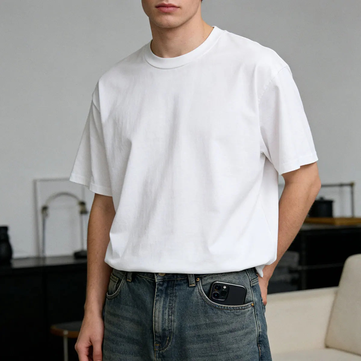 100% Cotton T shirt Classic everyday Versatile Women's Men's Crew neck T shirt, Comfortable and Breathable Solid Unisex Tshirt