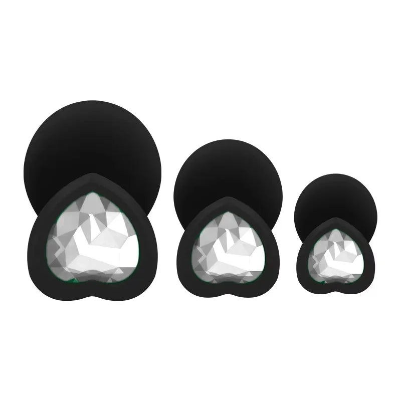 3Pcs Set Butt Anal Plug With Crystal Sex Toys for Women Men Soft Silicone Erotic Massager Stimulator Dildo Adult Product Plug