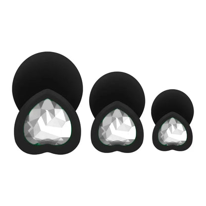 3Pcs Set Butt Anal Plug With Crystal Sex Toys for Women Men Soft Silicone Erotic Massager Stimulator Dildo Adult Product Plug