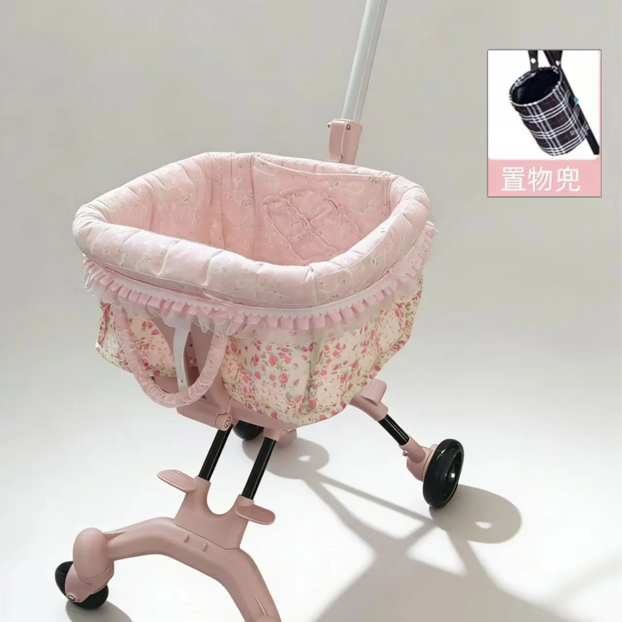 Compact Foldable Pet Cart Lightweight Shopping Cart Small Portable Go out Pet Carrier