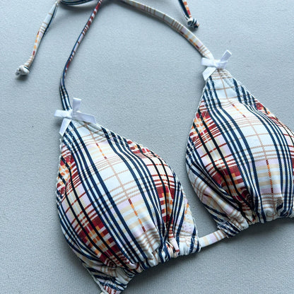 Plaid Print Bikinis Sexy Women Swimsuits Female Swimwear 2026 Micro Bikini Set Bathing Suit Swimming Suits Beachwear Biquini