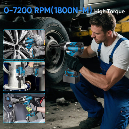 Brushless cordless impact wrench 1800 N·m, power tools for Makita 18V batteries