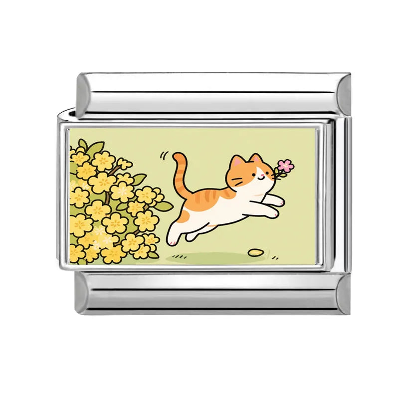 Y2K Cute Funny Sofa Cats Dogs Italian Charm Fit 9mm Stainless Steel Women DIY Bracelet Drop Shipping Fashion Jewelry Wholesale