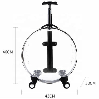 Custom Luxury Transparent Capsule Pet Travel Trolley New Strollers for Puppies Dogs Cats Comfortable Carriers Bag Wheel Trolley