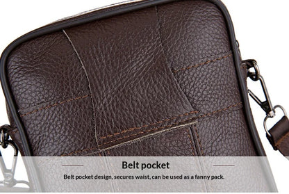 Homefish New Genuine Leather Crossbody Bag Vertical Trendy Multifunctional Shoulder Bag Briefcase Casual Travel Messenger Bag