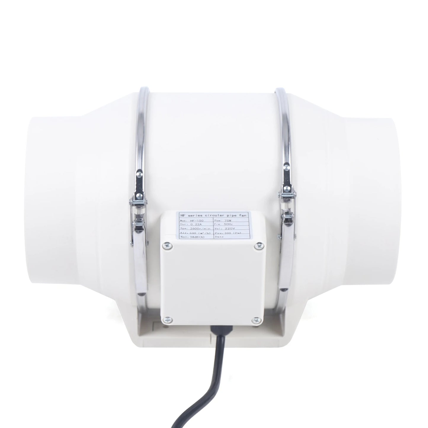 220V Exhaust Fan Silent Duct Ventilation Fan 2600RPM Duct Fan Pipe Extractor for Kitchen Bathroom Toilet (HF-100/HF-150/HF-200)