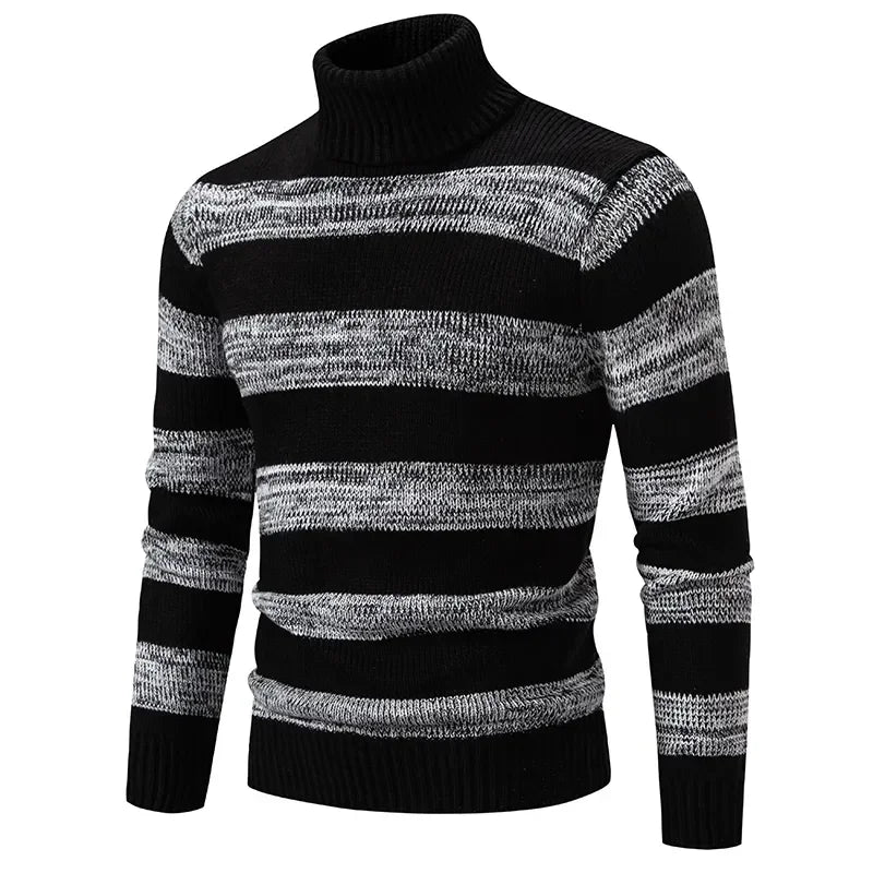 New Autumn and Winter Casual Warm Neck Sweater Knit Pullover Tops  Man Clothes