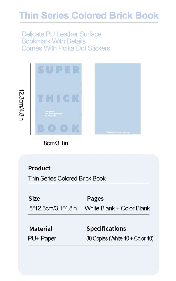 Notebook Color Brick Notebook High Appearance Thickened Portable Handbook Student Specific Mini Pocket Small Notebook Blank Note