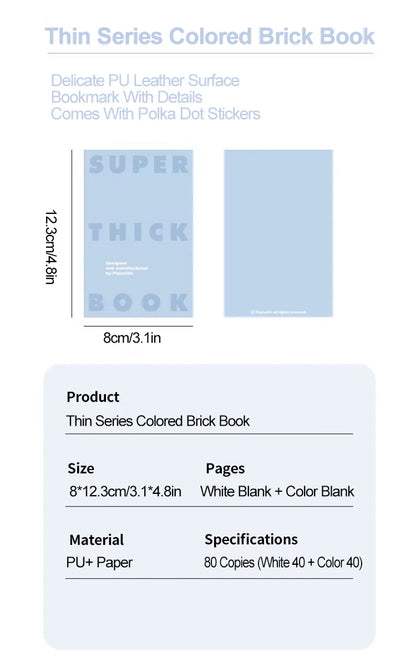 Notebook Color Brick Notebook High Appearance Thickened Portable Handbook Student Specific Mini Pocket Small Notebook Blank Note