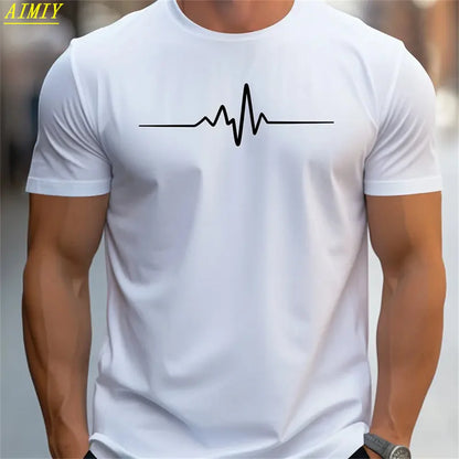 Fashion Summer 3D Stripe Letter Print Men's T Shirt Hip Hop Trend Harajuku Streetwear Casual O-neck Oversized T-shirts Men Tops
