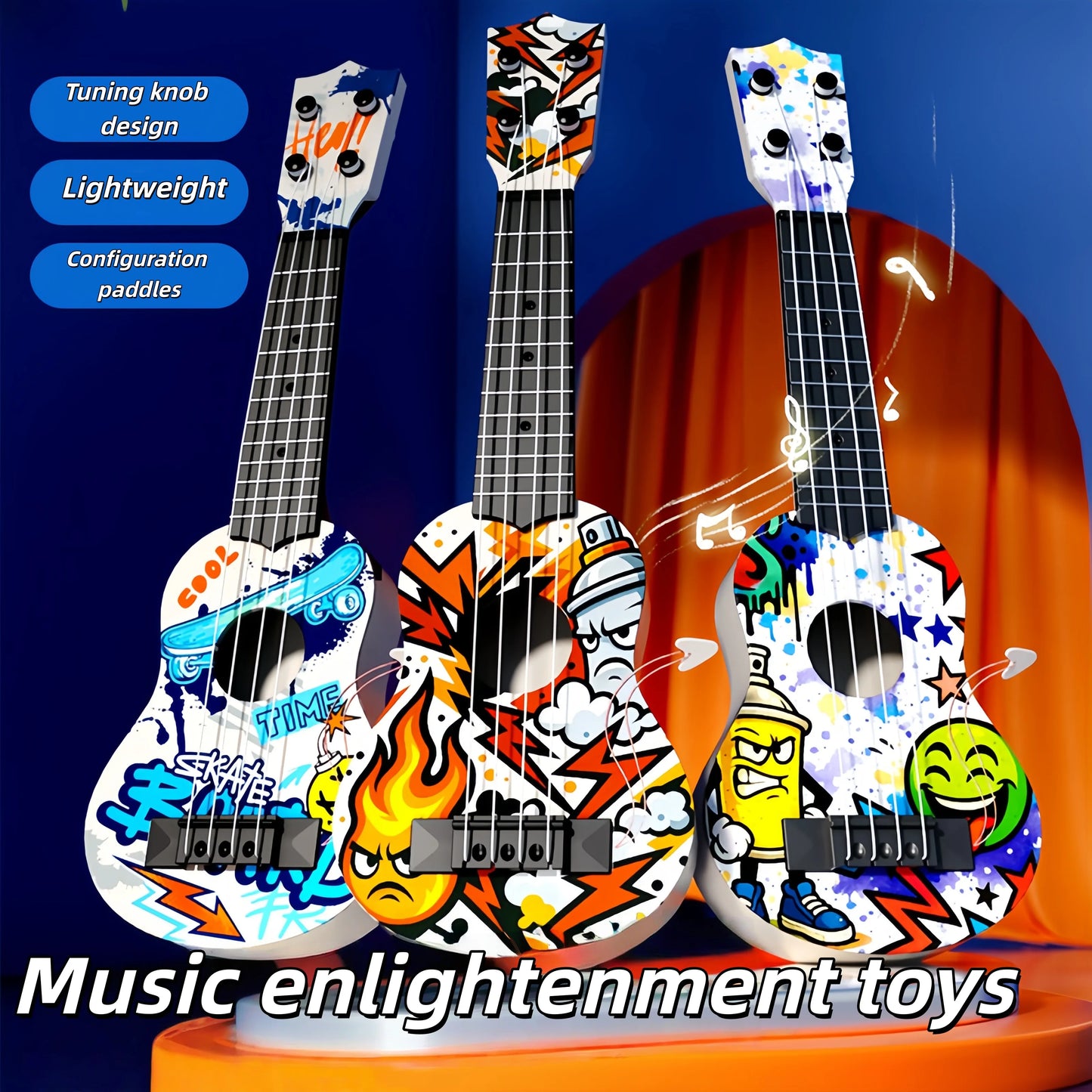 Newly Launched Strumming Ukulele, Beginner-Friendly Toy Guitar Instrument for Kids, New Year's Gift for Children