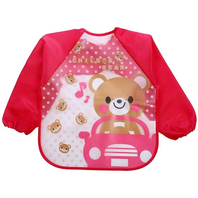 Baby Girls Apron Bibs Toddler Long Sleeve Scarf Waterproof Art Smock Feeding Bib Infant Boys Girls Kids Burp Cloth Bandana
