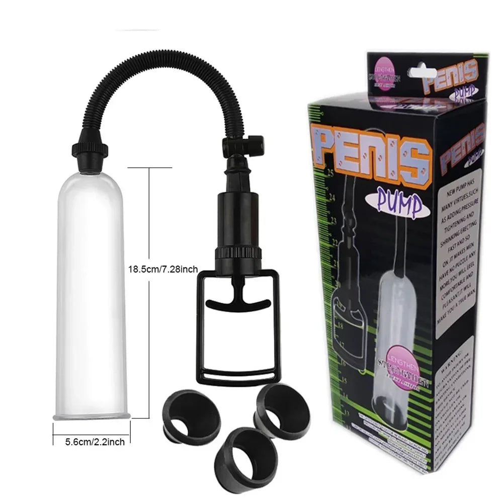 Male Penis Pump Dick Stimulate Extender Masturbator For Man Vacuum Pump Manual Penis Enlarger Big Dick Lasting Trainer Sex Toy