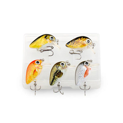TREHOOK 5pcs 1.5g 3cm Mini Wobblers/Crankbait Fishing Lure Artificial Bait Hard Floating Wobbler for Fish Bass Fishing Tackle