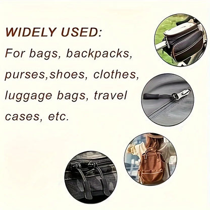 10 black plastic zipper puller, durable PVC zipper puller, suitable for bags, backpacks, clothes, suitcases, etc