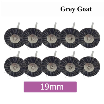 10Pcs/Bag Dental Odontologia Polishing Brush Wheel Rotary Tools 2.35mm HP Shank Wool Goat Cotton Black Buff Dentistry Laborator