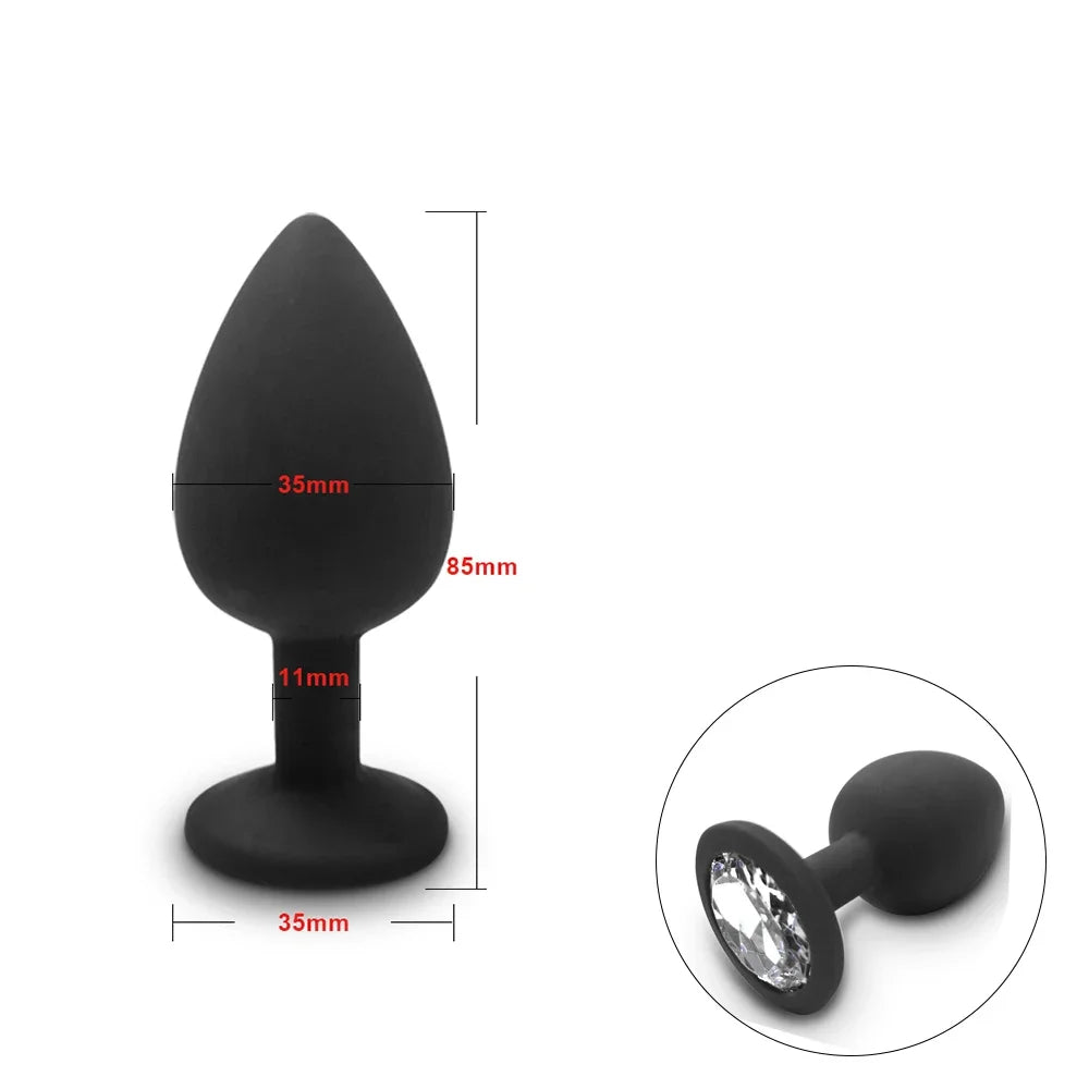 S/M/L Soft Silicone Anal Plug Mini Erotic Butt Plug Sex Toy for Anal Toy Beginner Men Women Gay Couples Prostate Stimulator