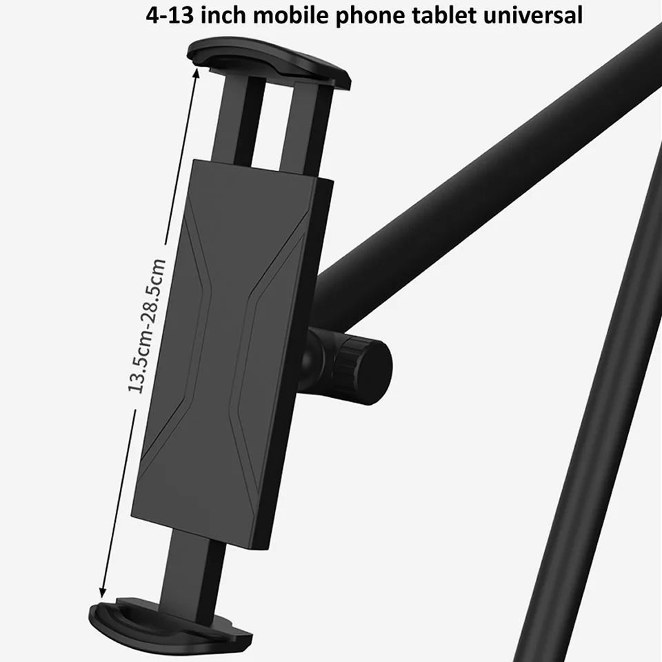 OUTMIX 360 Adjustable Metal Desktop Stand Long Arm Tablet Stand Bed Desktop Lazy Bracket Support for iPad 12.9 Smartphone Holder