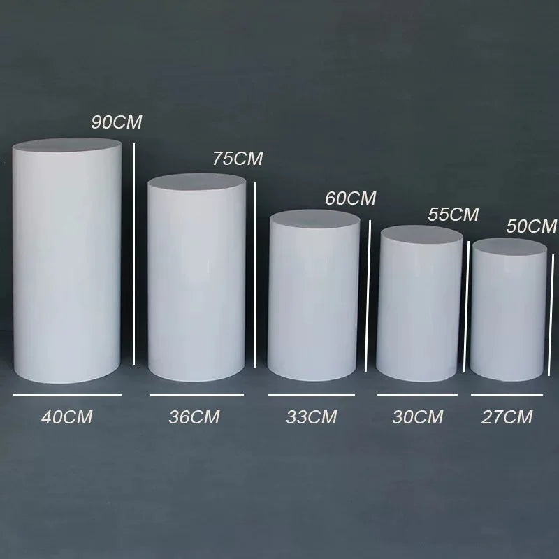 Cylinder Pedestal Plinth  Cake Stand White Flower Column Dessert Table For Birthday Party Wedding Decoration