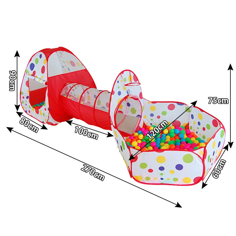 IMBABY 3 In 1 Children Balls Pool Toys Tent Crawling Tunnel Foldable Baby Ballon Playpen Kids Tent Ball Pit Baby Playground